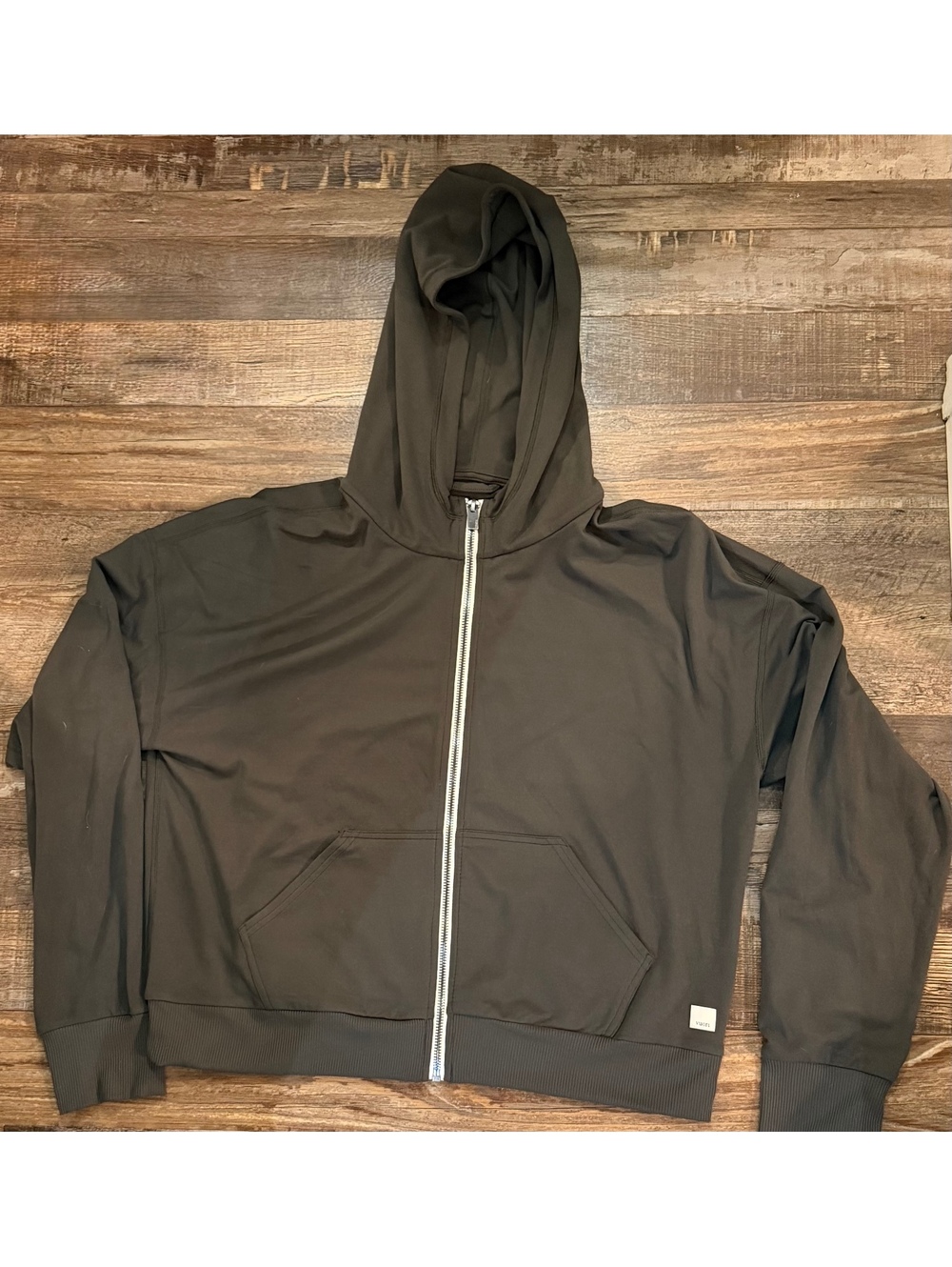 Vuori Women’s Halo Full Zip Hoodie Dark Olive Green DreamKnit Approx Large